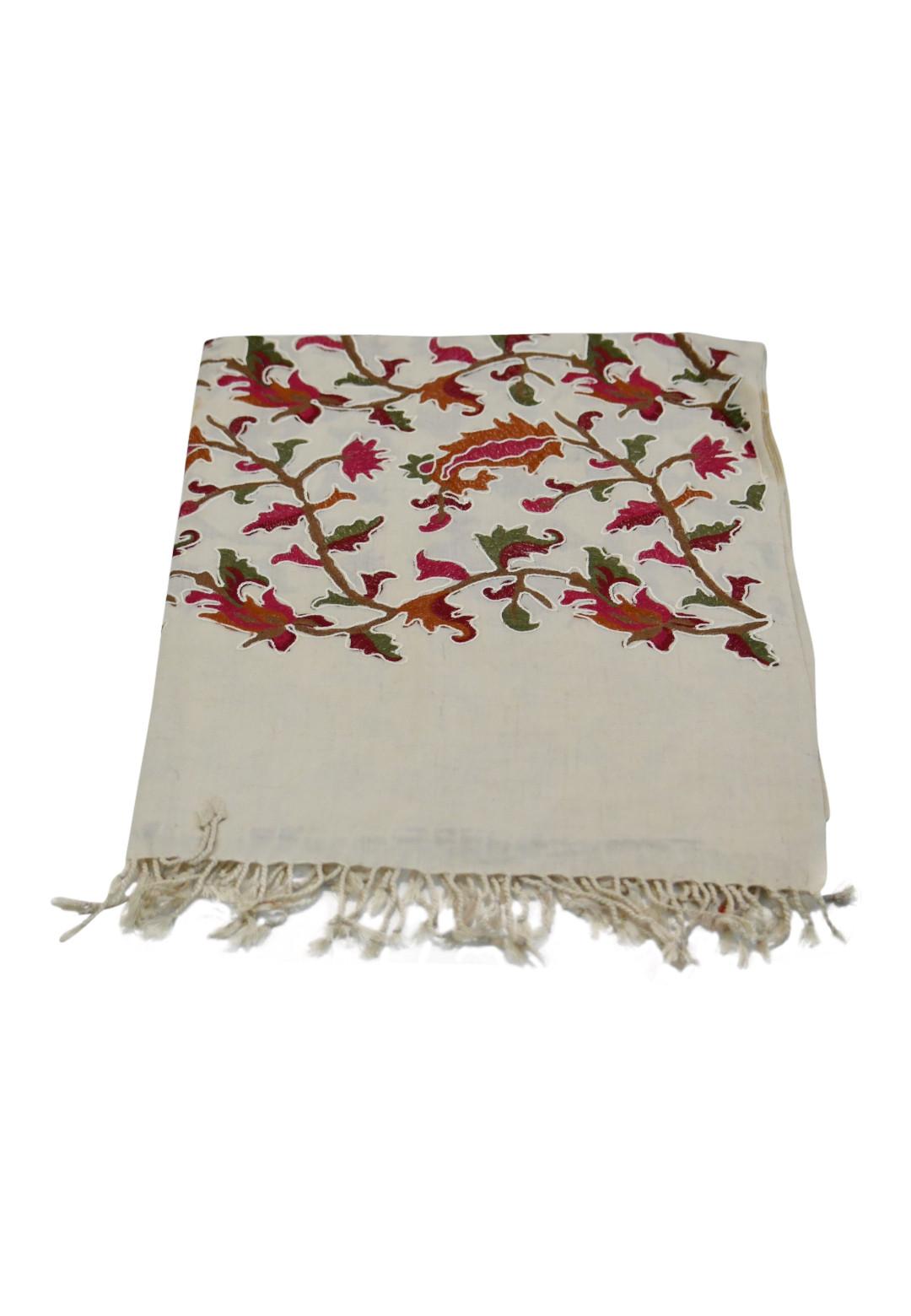 Blue Chilli Schal aus Kaschmirwolle von Ari Blossoms, exquisite florale Eleganz