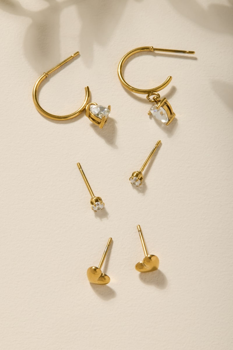 Claire Stainless Steel Mixed Earring Set