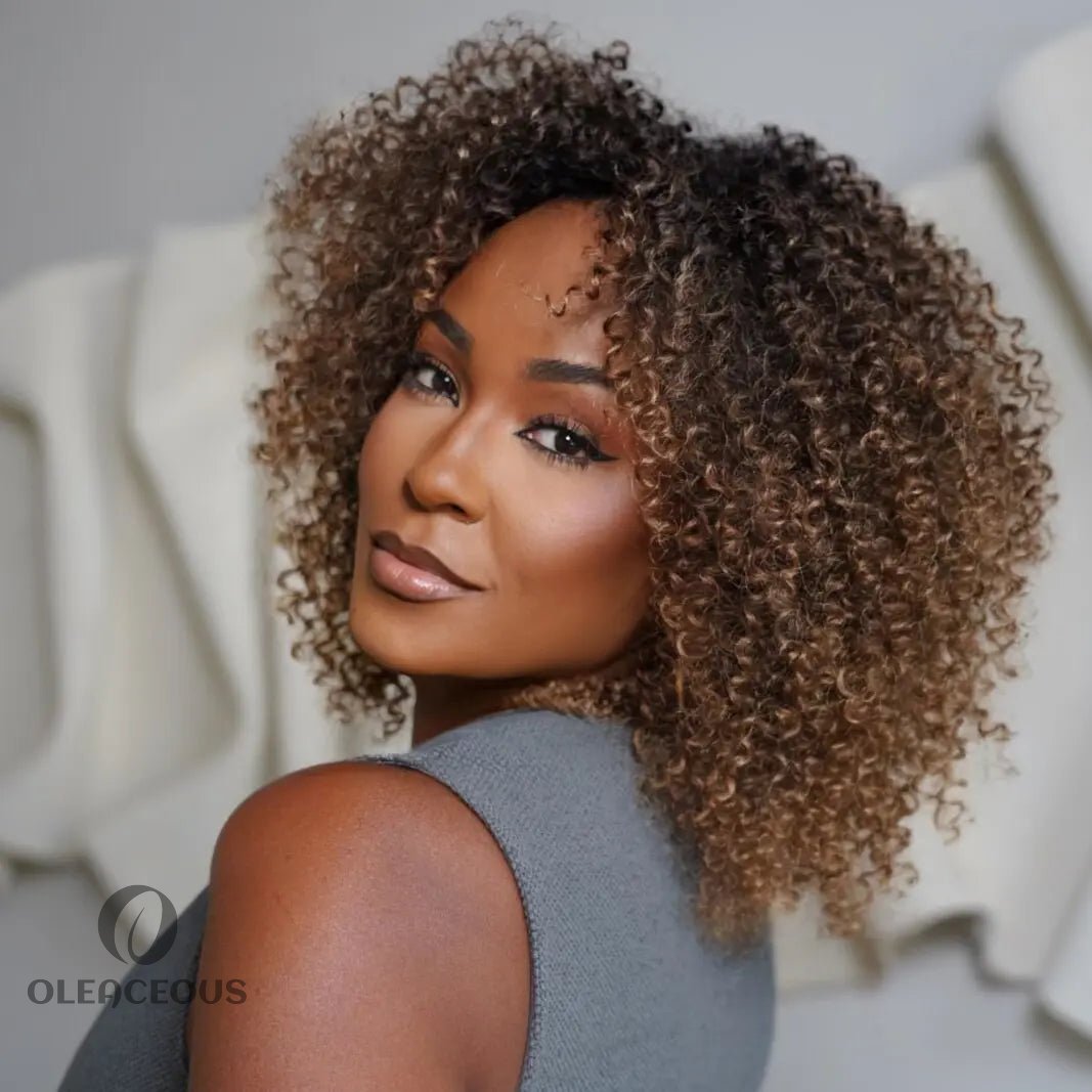 Gradient Dark Brown Glueless Curly Wig