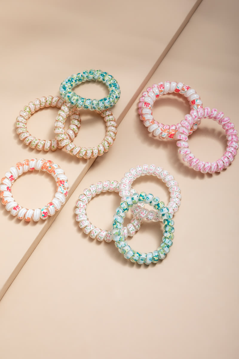 Clair Floral Coil Hair Ties