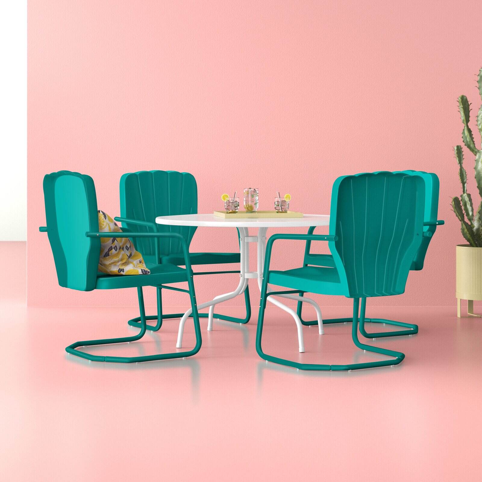 Morry Round 4 - Person Outdoor Dining Set