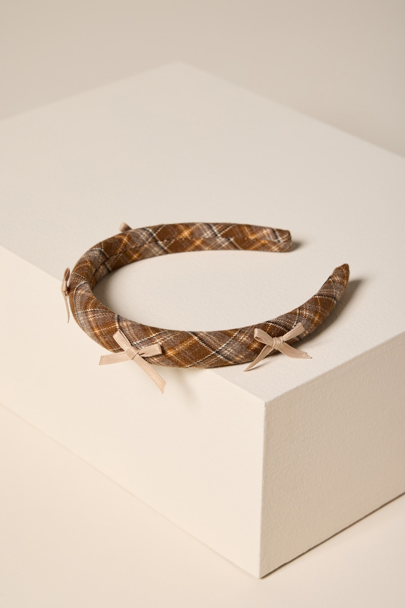Cecilia Plaid Bow Headband