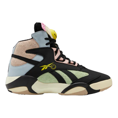 Final inventoryReebok Men's Smiley Shaq Attaq Shoes - Core Black / Dreamy Blue / Stinger Yellow