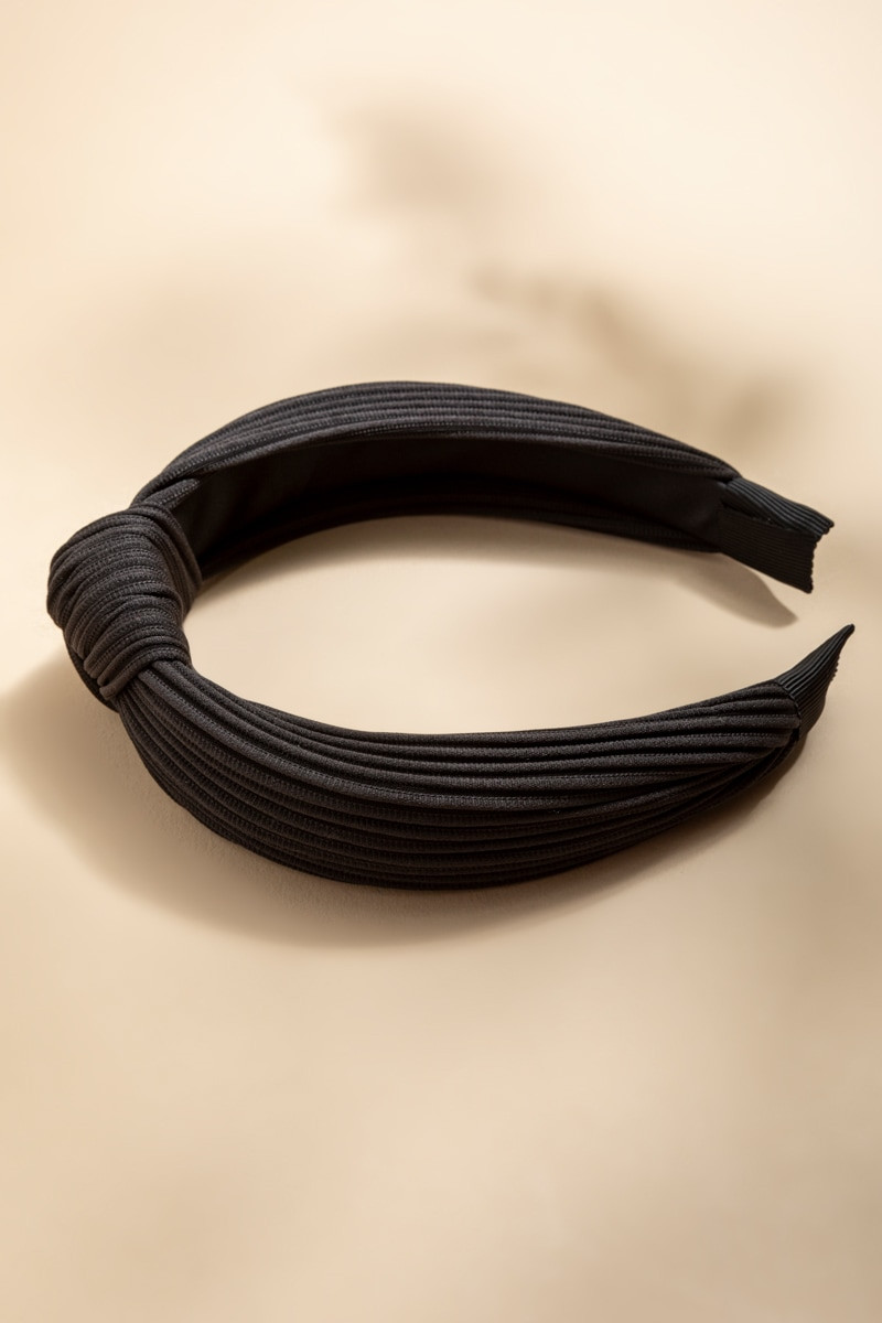 Nina Black Top Knot Headband