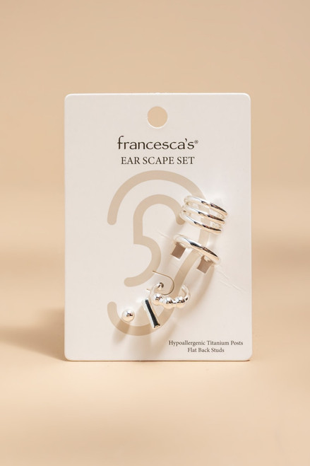 Patti Silver Chunky Ear Scape Set