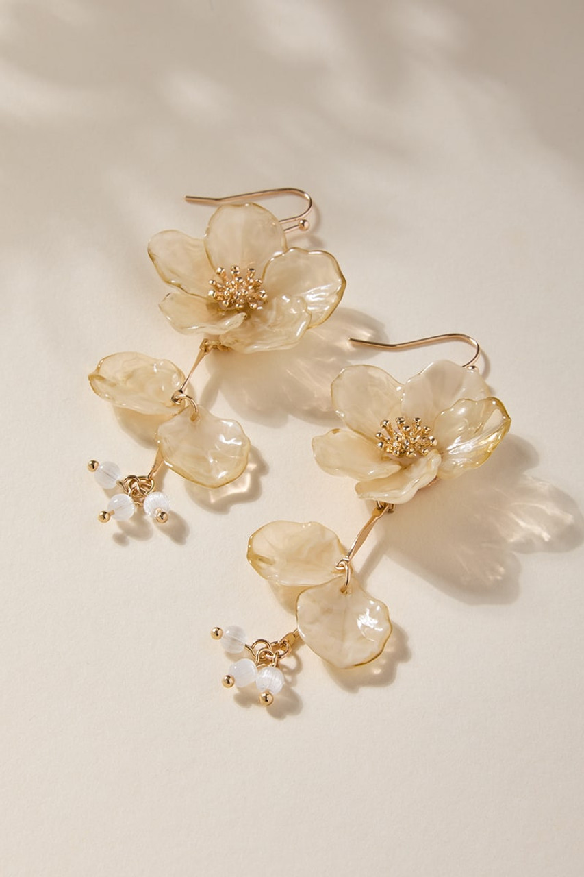 Lisa Flower Chandelier Drop Earrings