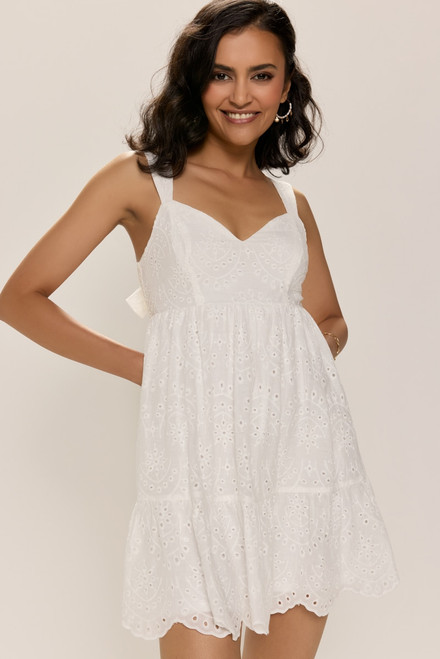 Molly Scalloped Eyelet Mini Dress