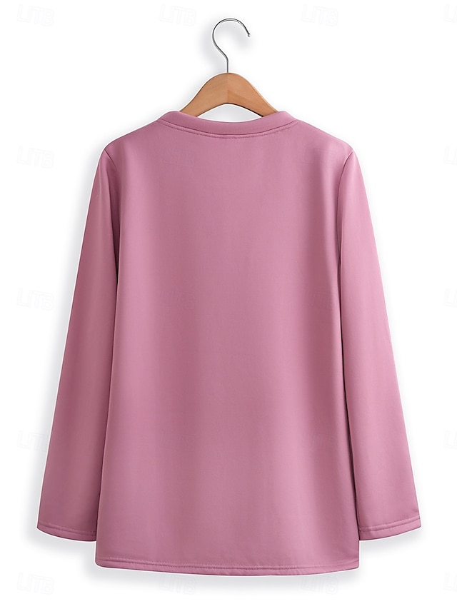 Women's Fleece Lined Sweatsuits Top and Pant Letter Warm Comfort Soft Home Daily Bed Fleece Warm Breathable Crew Neck Long Sleeve Pullover Pant Elastic Waist Fall Winter