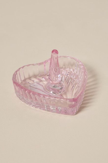 Glass Heart Ring Dish