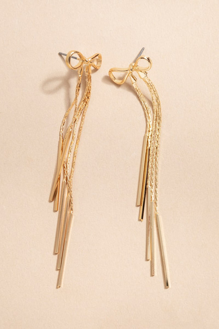 Rita Linear Thin Bow Earrings
