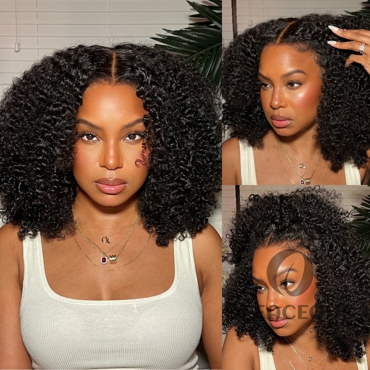 🔥2026 Hot Sale🔥 Flash Sale Invisible Knots Big Volume Kinky Curly Wigs Pre-Cut Lace Bye Bye Knots Put on and Go Glueless Wig