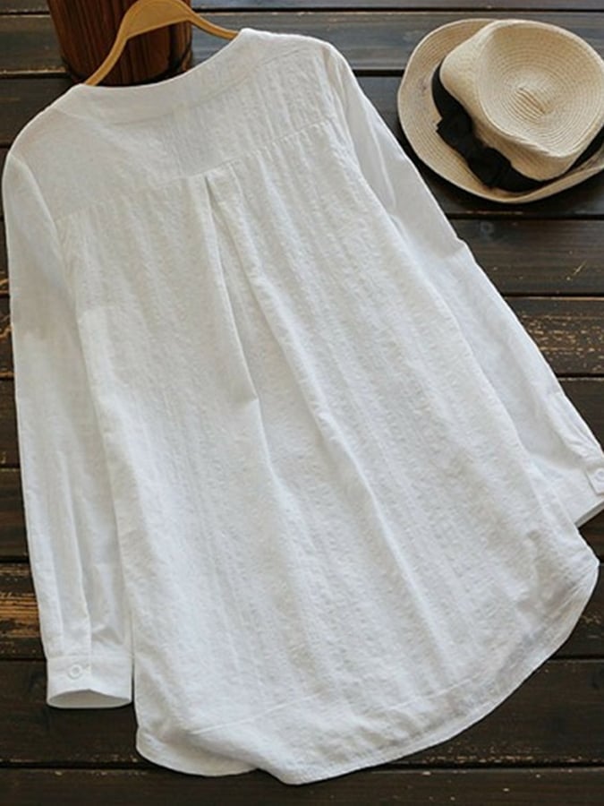 Women's lace embroidered long-sleeved shirt