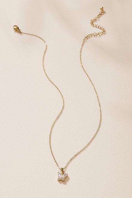 Nina Stainless Steel Butterfly Pendant Necklace