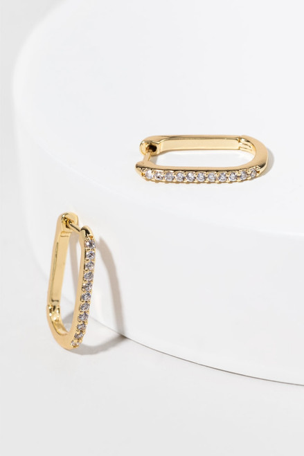 Alex Lined Oblong Hoop Earrings
