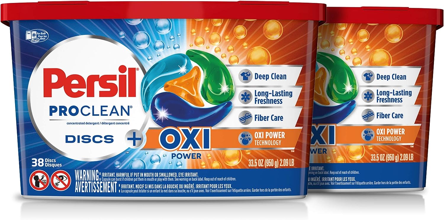 Persil Discs Laundry Detergent Pacs, Oxi, 38 Count