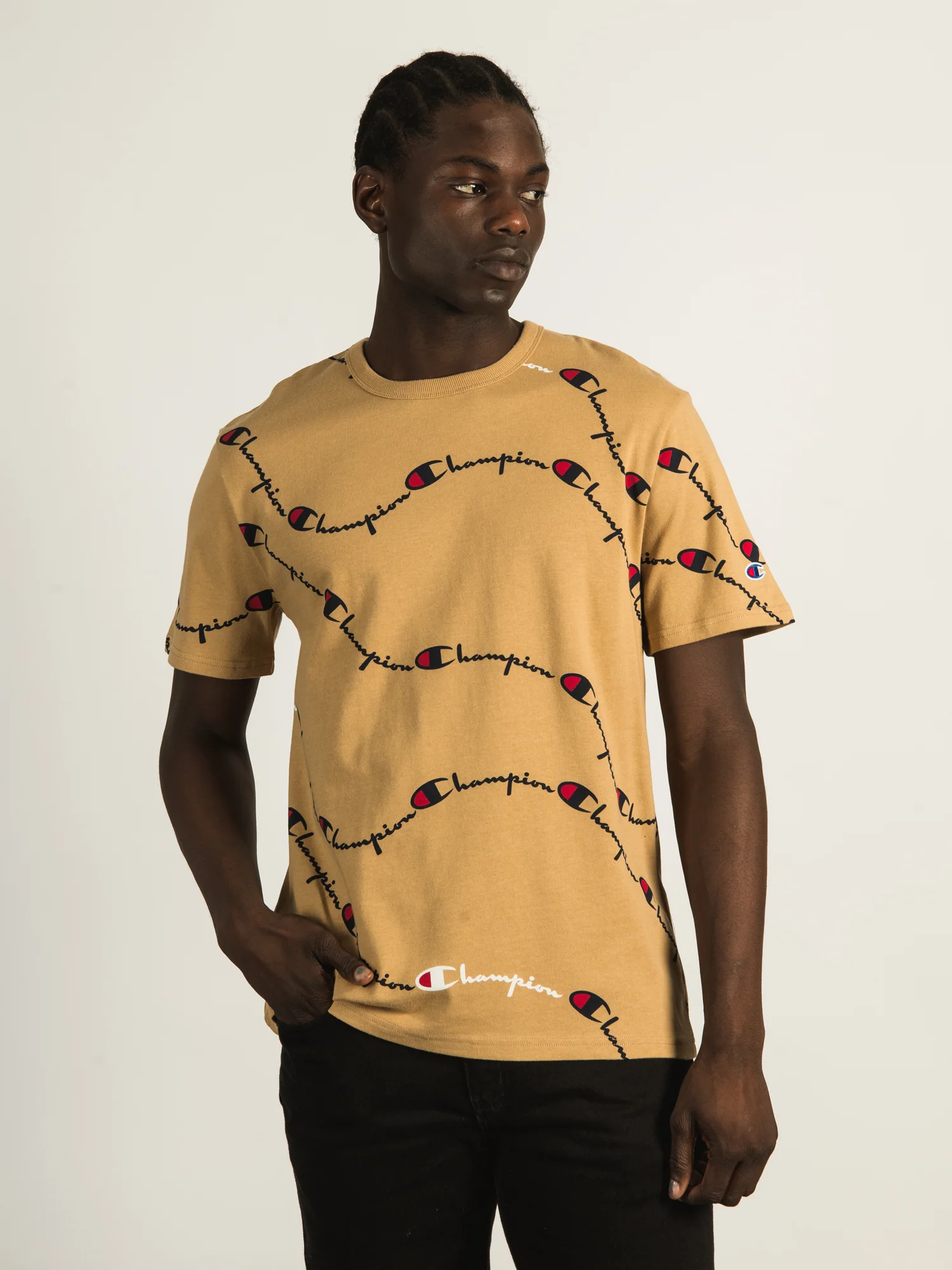 Final inventoryCHAMPION REVERSE WEAVE ALL OVER PRINT HERITAGE T-SHIRT