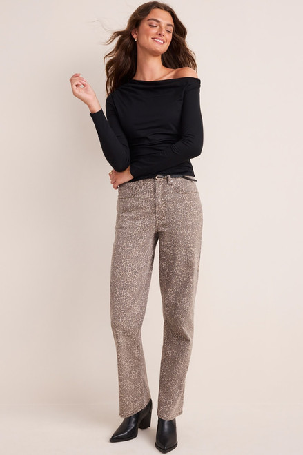 Sonia Leopard Straight Leg Jeans