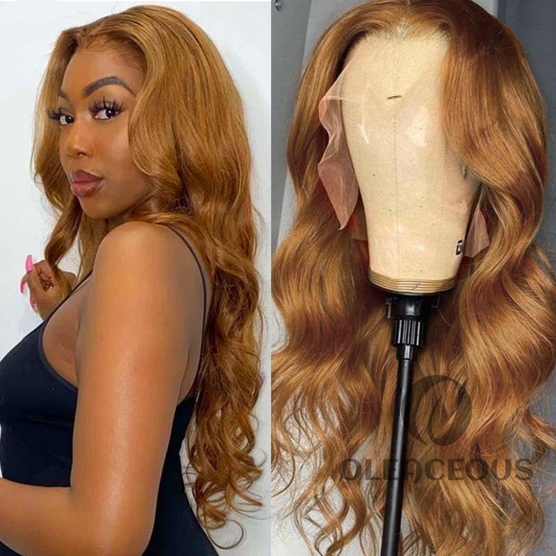 Hightlight Light Brown Long Hair Brazilian Body Wavy Wigs