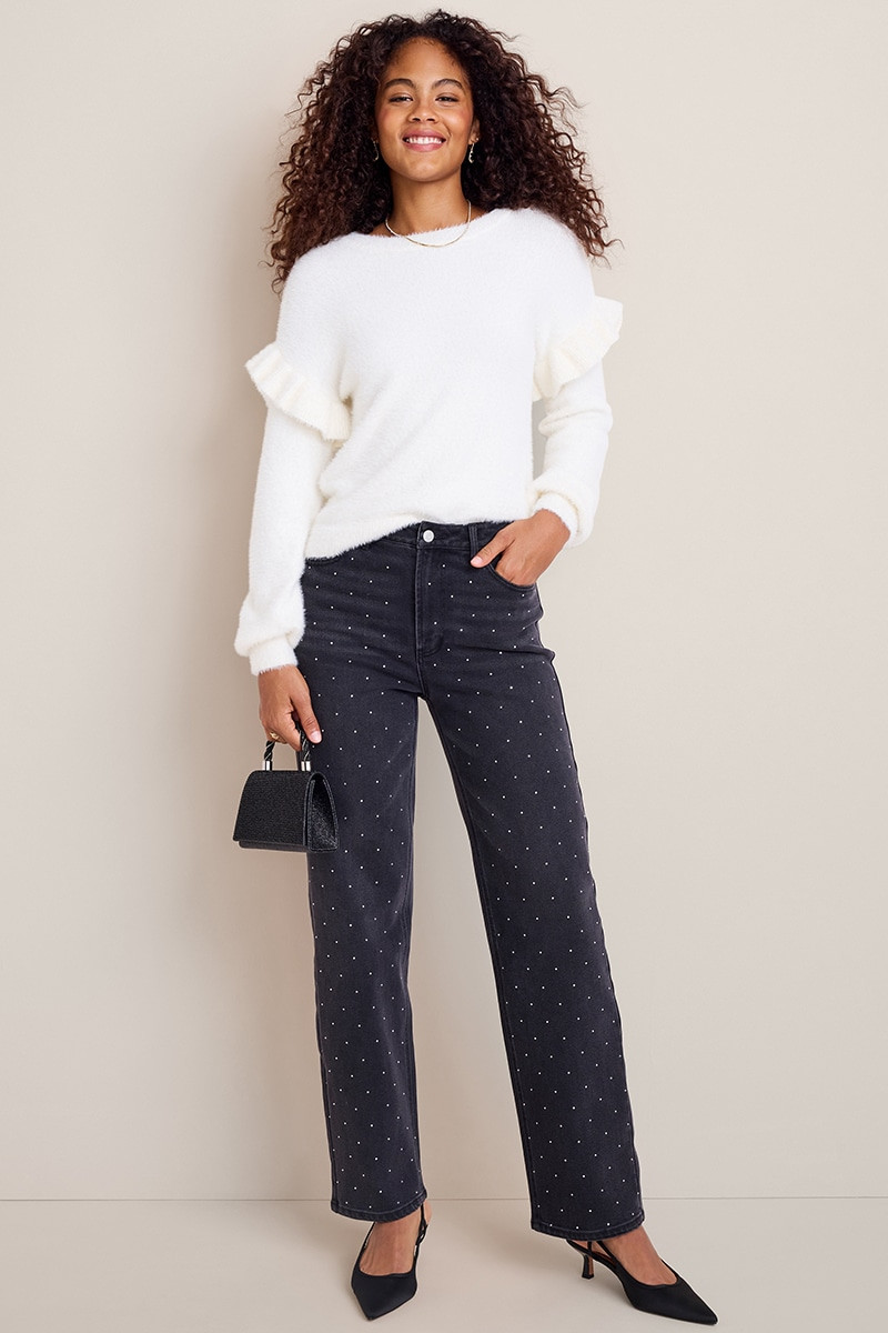 Stacy Embellished Straight Leg Jeans