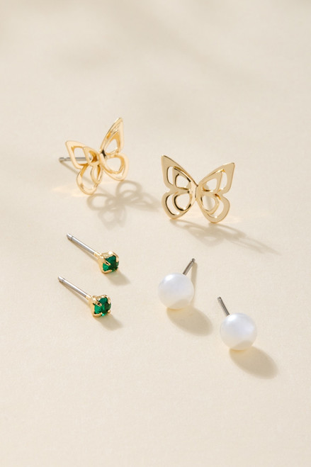 Mary Butterfly Stud Earring Set