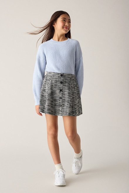 Hello Franki Button Front Tweed Skirt for girls