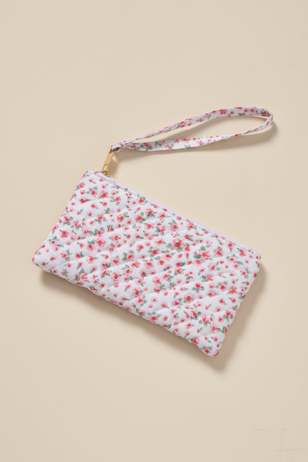 Lora Quilted Floral Wristlet