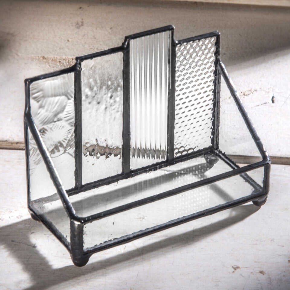 Textured Glass Business Card Holder