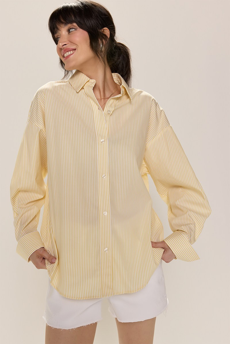 Denise Striped Button Down Top