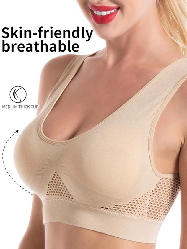 Perforated Seamless Sports Bra Plus Size
