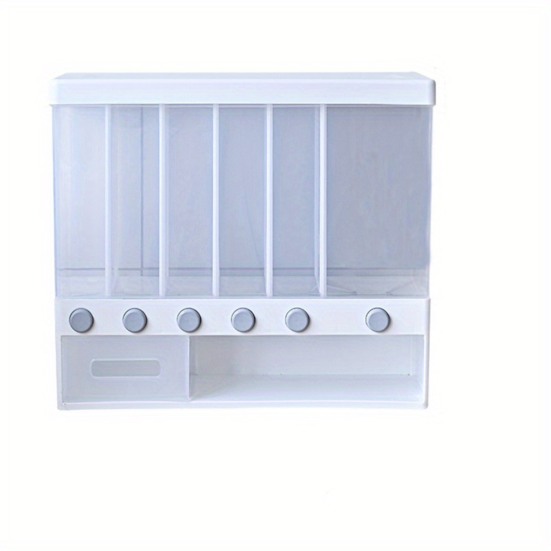 1pc Multi-grid Food Dispenser, Household Wall Mounted Rice Storage Box, Moisture-proof And Insect Proof Sealed, Pull-out Miscellaneous Grain Tank, Large Capacity Rice Bucket, Cereal Storage Container, Home Kitchen Supplies