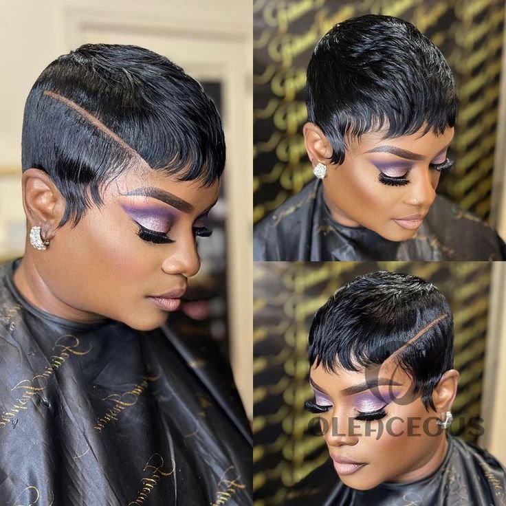 Super Cute Pixie Cut Short Cut Hair Wig with Bangs