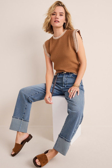 Alisa Flutter Sleeve Sweater Tank