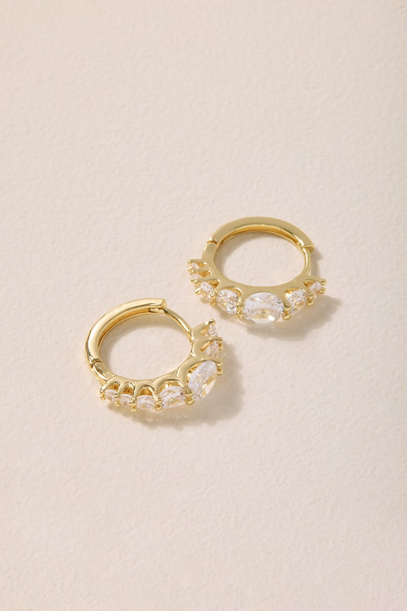 Ruth Gradiated Crystal Hoop Earrings