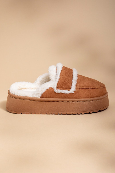 Tina Suede Platform Slippers