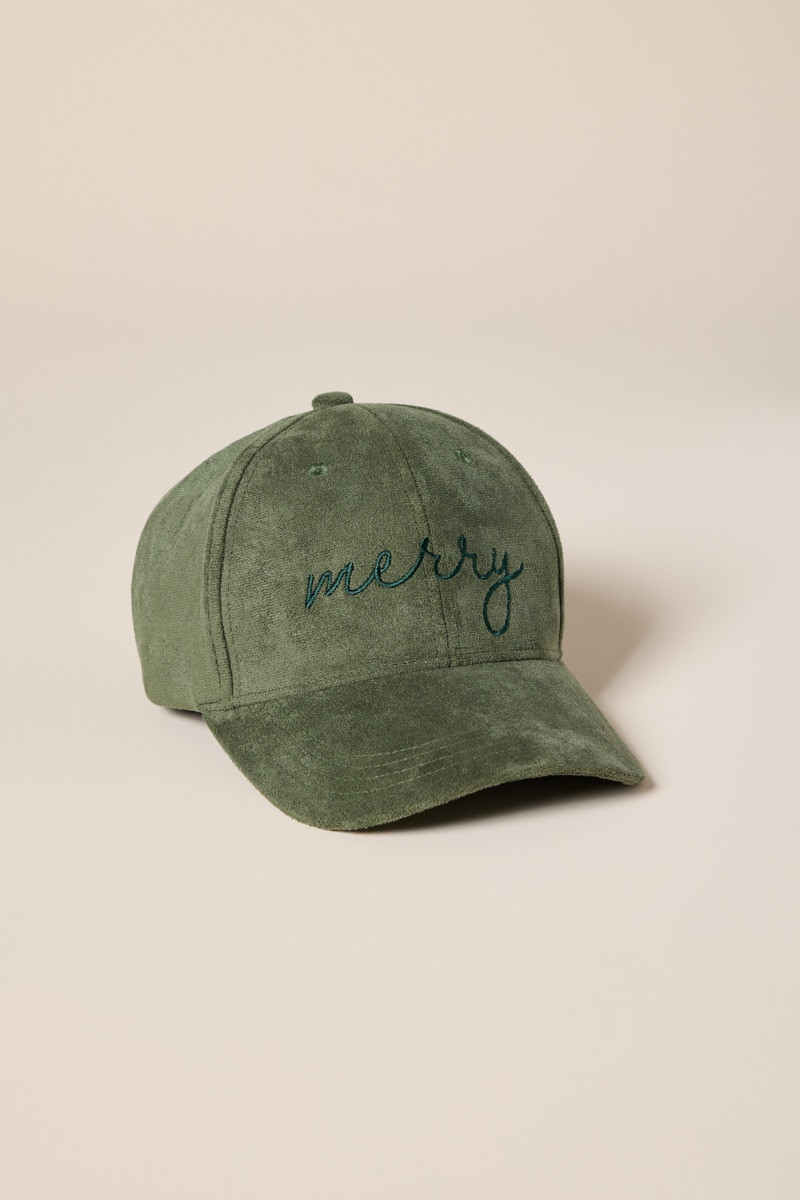 Merry Faux Suede Baseball Hat