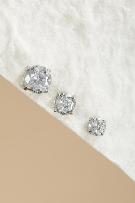 Dana Stainless Steel Crystal Stud Set