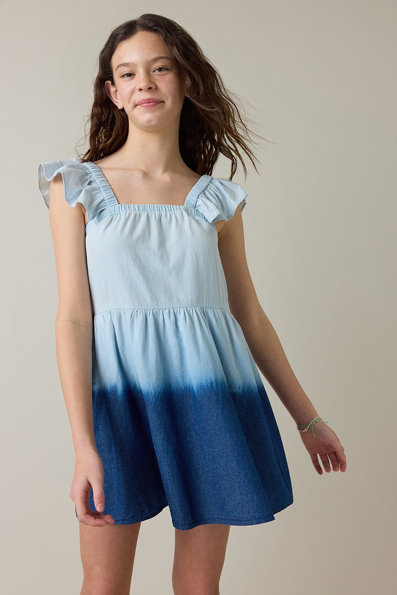Hello Franki Ruffle Sleeve Ombre Dress for girls