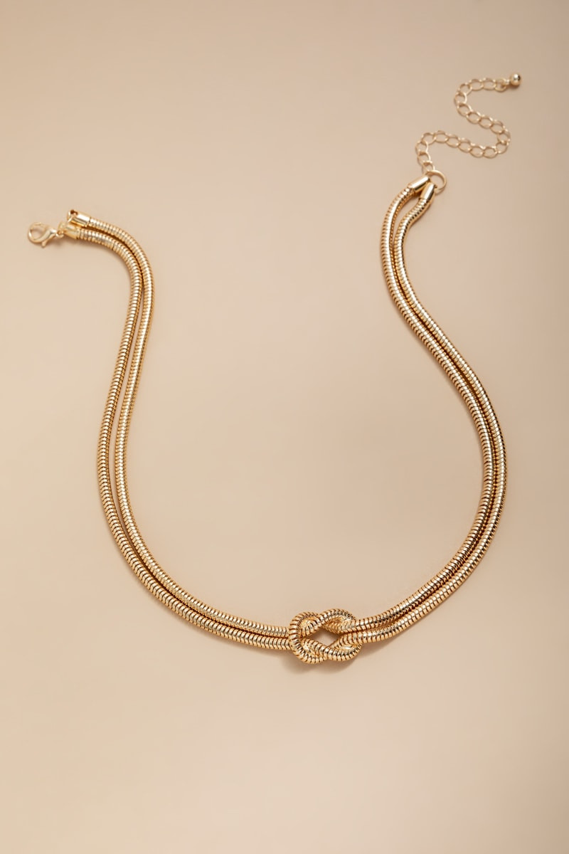 Carissa Double Tube Knot Pendant Necklace