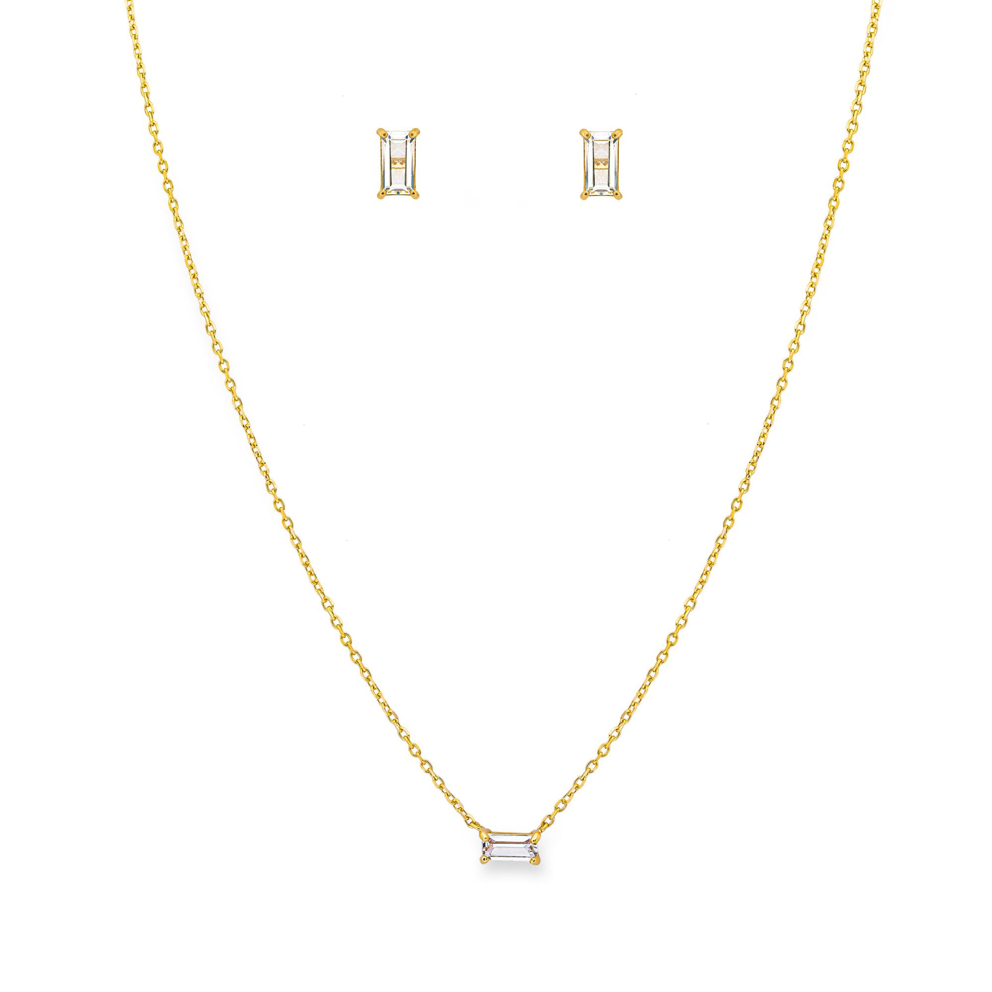 L' Atelier Gold 18 Karat by Manor Set Halskette/Ohrstecker