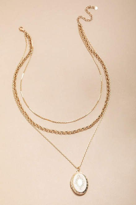 Valerie Layered Locket Pendant Necklace