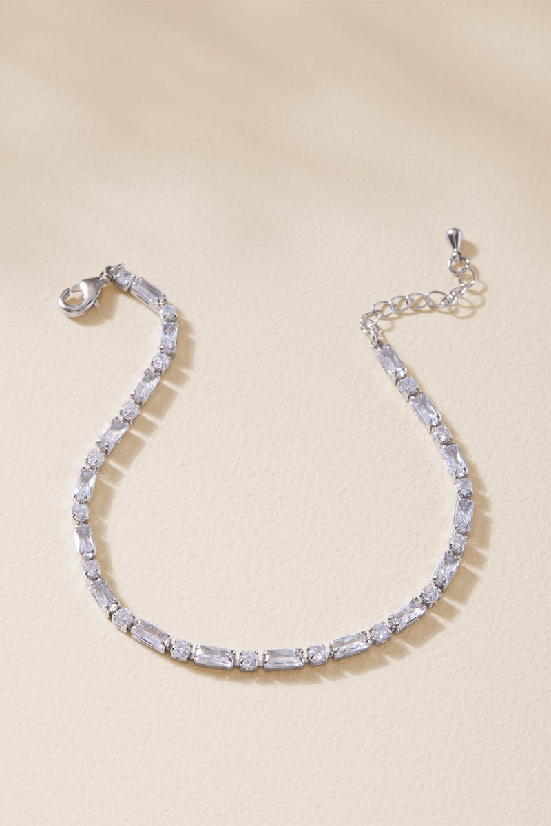 Nancy Silver Faceted Strand Bracelet