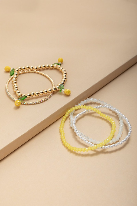 Claudia Lemon Charm Bracelet Set