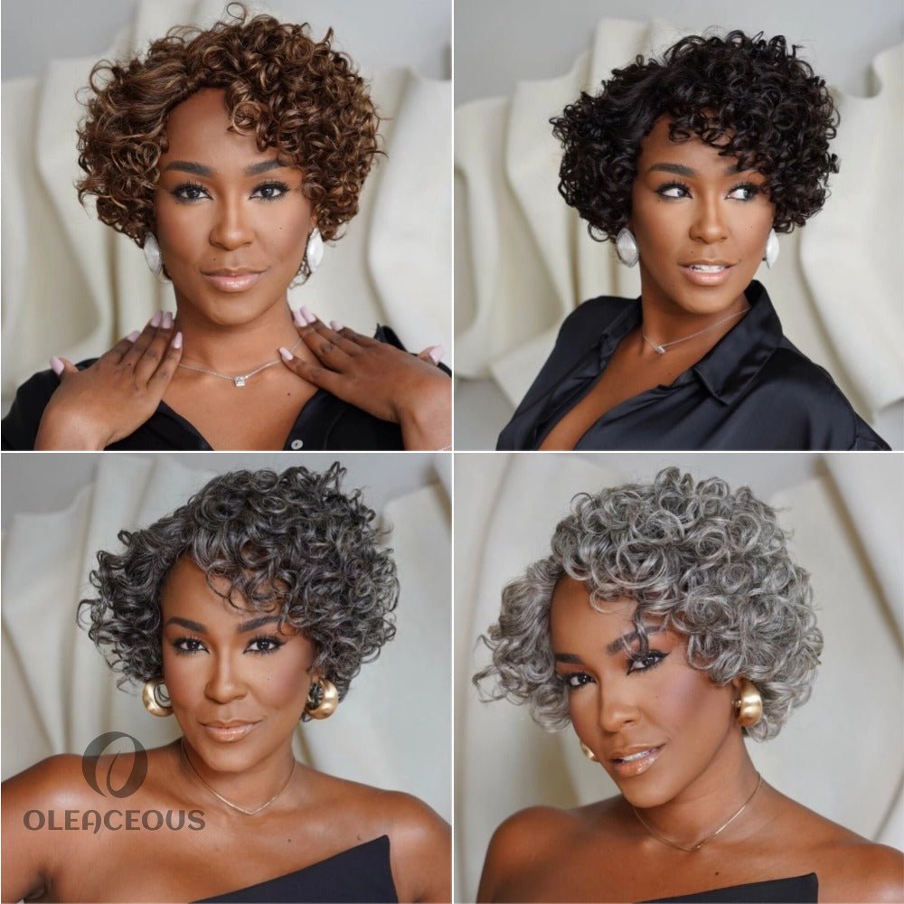 Put On & Go Salt And Pepper Pixie Cut Curly Wig