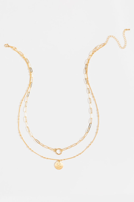 Charolette Double Chain Flower Necklace