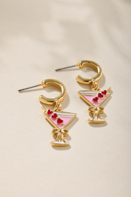 Jess Heart Martini Drop Earrings