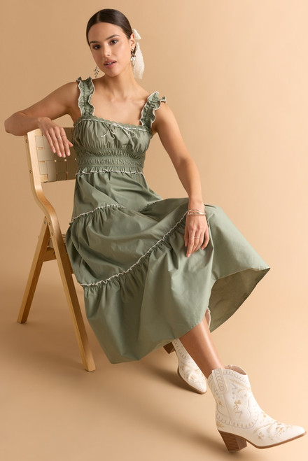 Raquel Smock Waist Tiered Maxi Dress