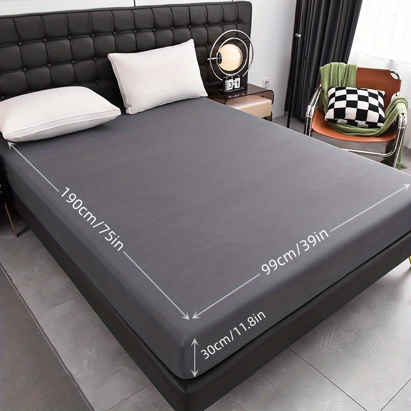 1pc Soft and Breathable Waterproof Fitted Sheet for Bedroom, Guest Room, Dorm, and Hotel - Deep Pocket Design for Comfortable Sleep