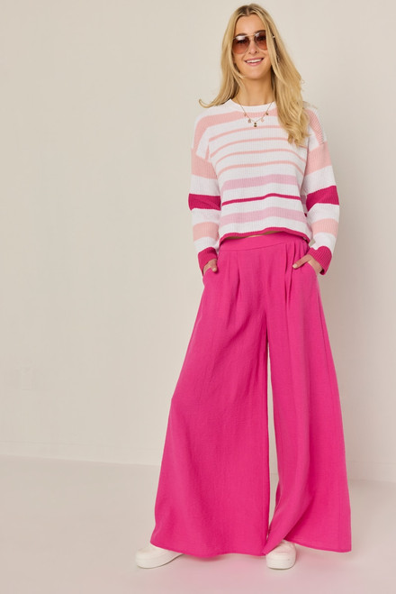 Penny Striped Cropped Pullover Sweater