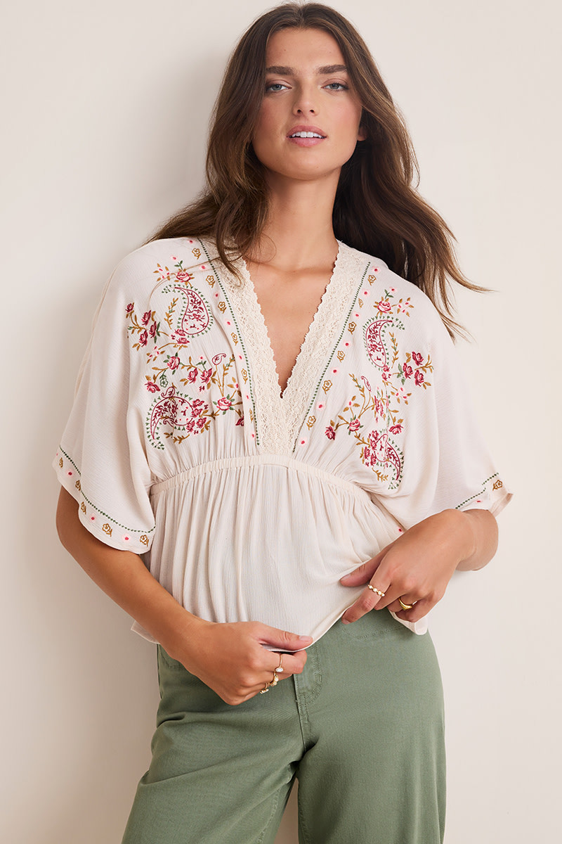 Samantha Floral Embroidered Blouse