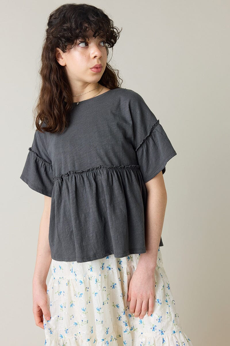 Hello Franki Drop Shoulder Babydoll Top for girls